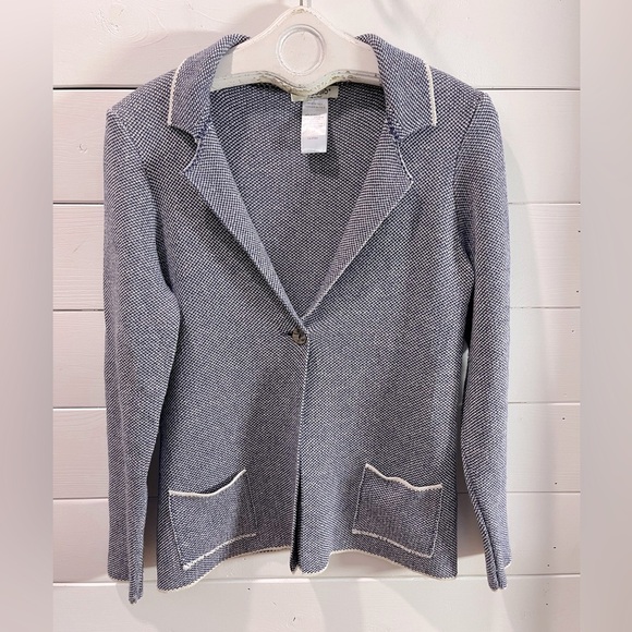 💙 COCOGIO – Knit Blazer Jacket with Silver Thread (L/G - Picture 1 of 8